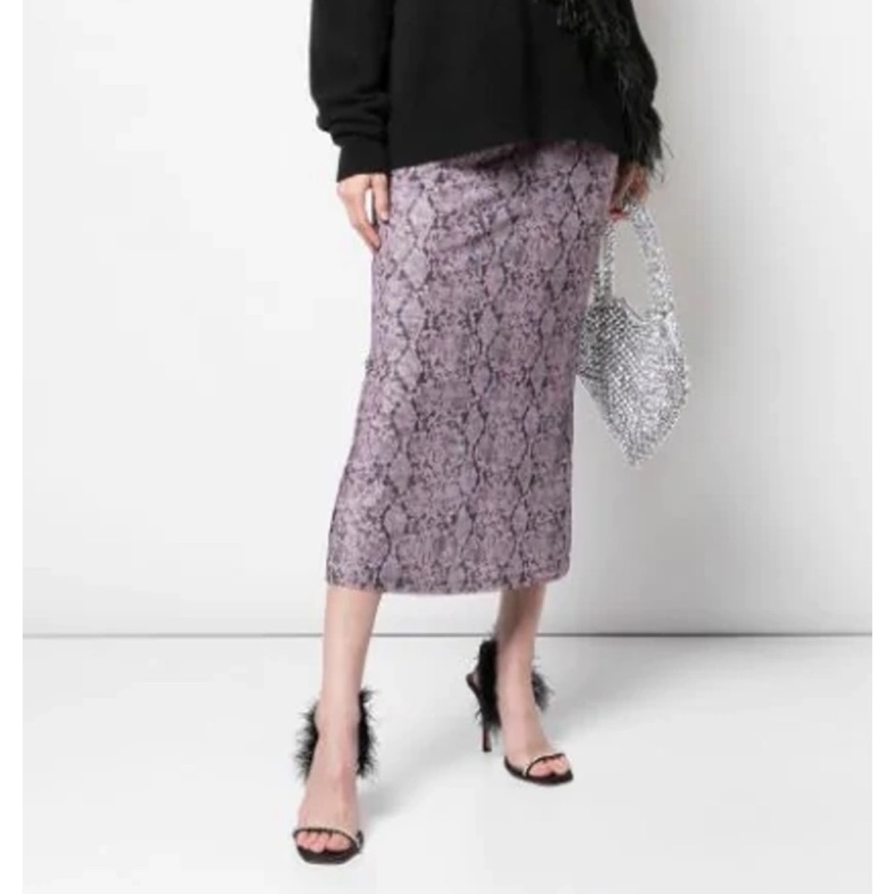 Cinq a Sept Olympia Python Print MIDI Skirt 💫